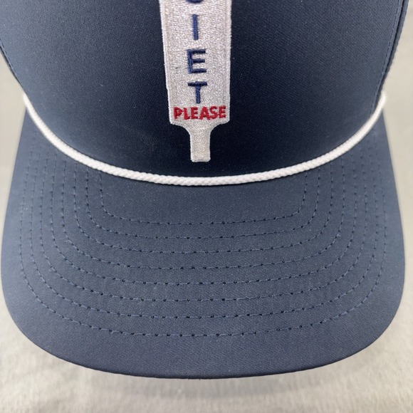 Peter Millar Quiet Please Navy Performance Rope Men's Women's Golf Hat Snapback - Picture 9 of 15
